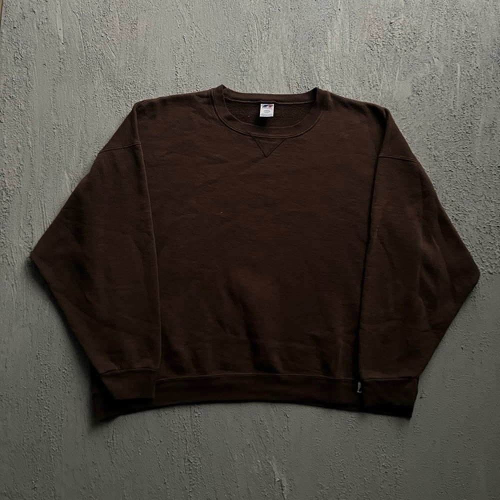 Vintage Russell Athletic Sweatshirt XXL Brown 2000s Y2K Pullover